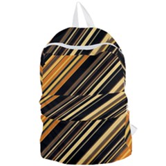 Black And Yellow Stripes Pattern Foldable Lightweight Backpack by SpinnyChairDesigns