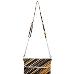 Black And Yellow Stripes Pattern Mini Crossbody Handbag by SpinnyChairDesigns