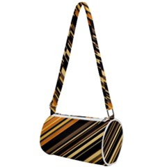 Black And Yellow Stripes Pattern Mini Cylinder Bag