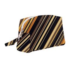 Black And Yellow Stripes Pattern Wristlet Pouch Bag (medium) by SpinnyChairDesigns