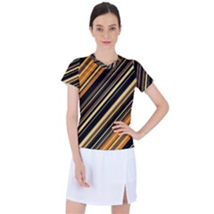 Black And Yellow Stripes Pattern Women s Sports Top