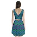 Blue Green Diamond Pattern Split Back Mini Dress  View2