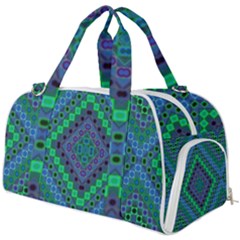 Blue Green Diamond Pattern Burner Gym Duffel Bag