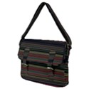 Dark Rust Red and Green Stripes Pattern Buckle Messenger Bag View2