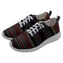 Dark Rust Red and Green Stripes Pattern Athletic Shoes View2