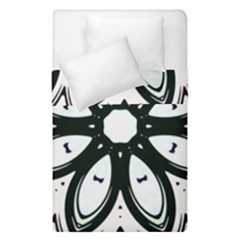 Black And White Floral Print Pattern Duvet Cover Double Side (single Size) by SpinnyChairDesigns