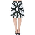 Black and White Floral Print Pattern Velvet High Waist Skirt View1