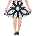 Black and White Floral Print Pattern Velvet High Waist Skirt View2