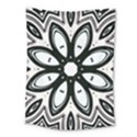 Black and White Floral Print Pattern Medium Tapestry View1