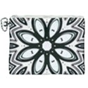 Black and White Floral Print Pattern Canvas Cosmetic Bag (XXL) View1