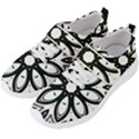 Black and White Floral Print Pattern Men s Velcro Strap Shoes View2