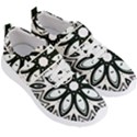 Black and White Floral Print Pattern Men s Velcro Strap Shoes View3