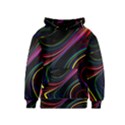 Neon Glow Lines on Black Kids  Pullover Hoodie View1