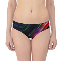 Neon Glow Lines On Black Hipster Bikini Bottoms by SpinnyChairDesigns