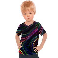 Neon Glow Lines On Black Kids  Sports Tee