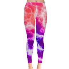 Colorful Tie Dye Pattern Texture Leggings  by SpinnyChairDesigns