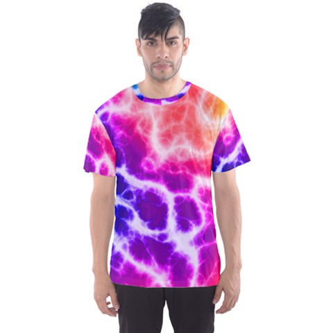 Colorful Tie Dye Pattern Texture Men s Sport Mesh Tee by SpinnyChairDesigns