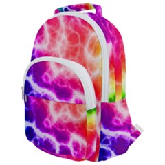 Colorful Tie Dye Pattern Texture Rounded Multi Pocket Backpack by SpinnyChairDesigns