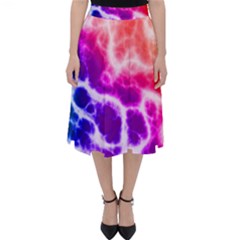 Colorful Tie Dye Pattern Texture Classic Midi Skirt by SpinnyChairDesigns