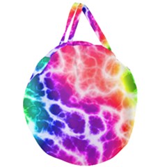 Colorful Tie Dye Pattern Texture Giant Round Zipper Tote by SpinnyChairDesigns