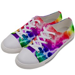 Colorful Tie Dye Pattern Texture Women s Low Top Canvas Sneakers by SpinnyChairDesigns