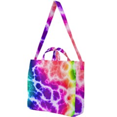 Colorful Tie Dye Pattern Texture Square Shoulder Tote Bag by SpinnyChairDesigns