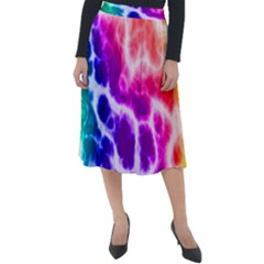 Colorful Tie Dye Pattern Texture Classic Velour Midi Skirt  by SpinnyChairDesigns