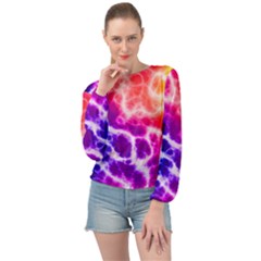 Colorful Tie Dye Pattern Texture Banded Bottom Chiffon Top by SpinnyChairDesigns