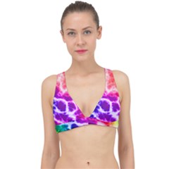 Colorful Tie Dye Pattern Texture Classic Banded Bikini Top by SpinnyChairDesigns