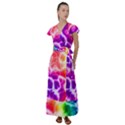 Colorful Tie Dye Pattern Texture Flutter Sleeve Maxi Dress View1