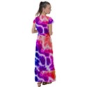 Colorful Tie Dye Pattern Texture Flutter Sleeve Maxi Dress View2