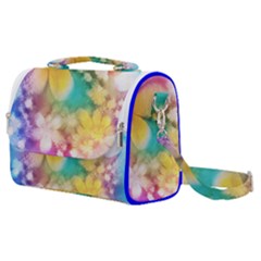 Watercolor Flowers Floral Print Satchel Shoulder Bag by SpinnyChairDesigns