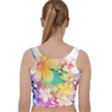 Watercolor Flowers Floral Print Velvet Racer Back Crop Top View2