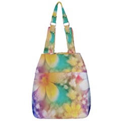 Watercolor Flowers Floral Print Center Zip Backpack by SpinnyChairDesigns