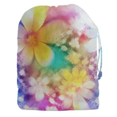 Watercolor Flowers Floral Print Drawstring Pouch (3xl) by SpinnyChairDesigns