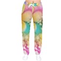 Watercolor Flowers Floral Print Women velvet Drawstring Pants View1