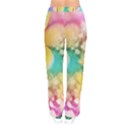 Watercolor Flowers Floral Print Women velvet Drawstring Pants View2