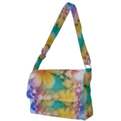 Watercolor Flowers Floral Print Full Print Messenger Bag (l)