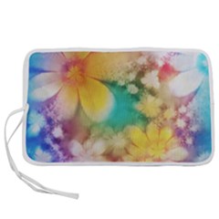 Watercolor Flowers Floral Print Pen Storage Case (s)