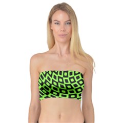 Abstract Black And Green Checkered Pattern Bandeau Top by SpinnyChairDesigns