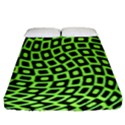 Abstract Black and Green Checkered Pattern Fitted Sheet (Queen Size) View1