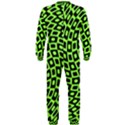 Abstract Black and Green Checkered Pattern OnePiece Jumpsuit (Men)  View2