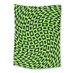 Abstract Black And Green Checkered Pattern Medium Tapestry by SpinnyChairDesigns