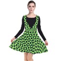 Abstract Black and Green Checkered Pattern Plunge Pinafore Dress View1