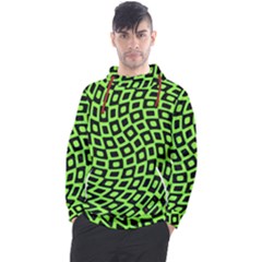 Abstract Black And Green Checkered Pattern Men s Pullover Hoodie