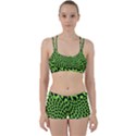 Abstract Black and Green Checkered Pattern Perfect Fit Gym Set View1