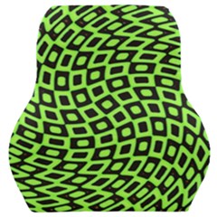 Abstract Black And Green Checkered Pattern Car Seat Back Cushion  by SpinnyChairDesigns