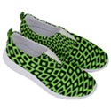 Abstract Black and Green Checkered Pattern No Lace Lightweight Shoes View3