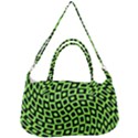 Abstract Black and Green Checkered Pattern Removal Strap Handbag View2