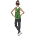 Abstract Black and Green Checkered Pattern Kids  Sleeveless Hoodie View2